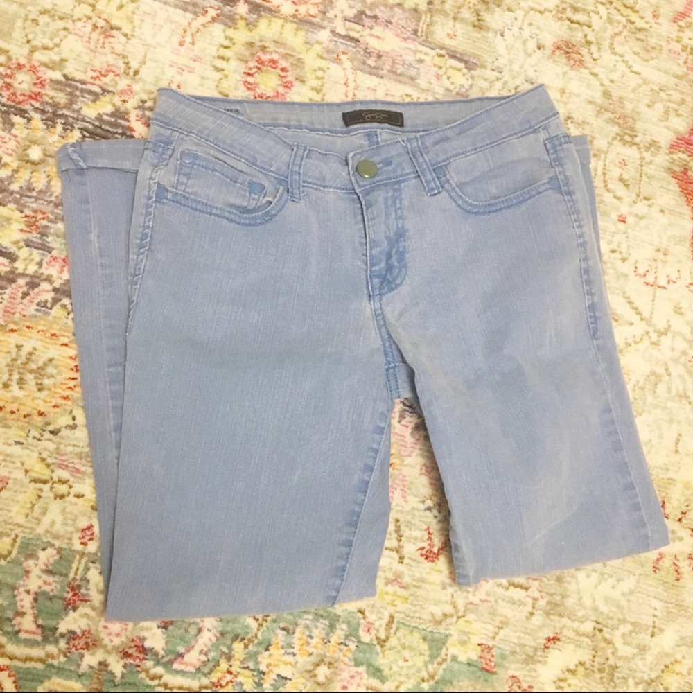 Jessica Simpson Cropped Blue Skinny Jeans - Picture 4 of 6